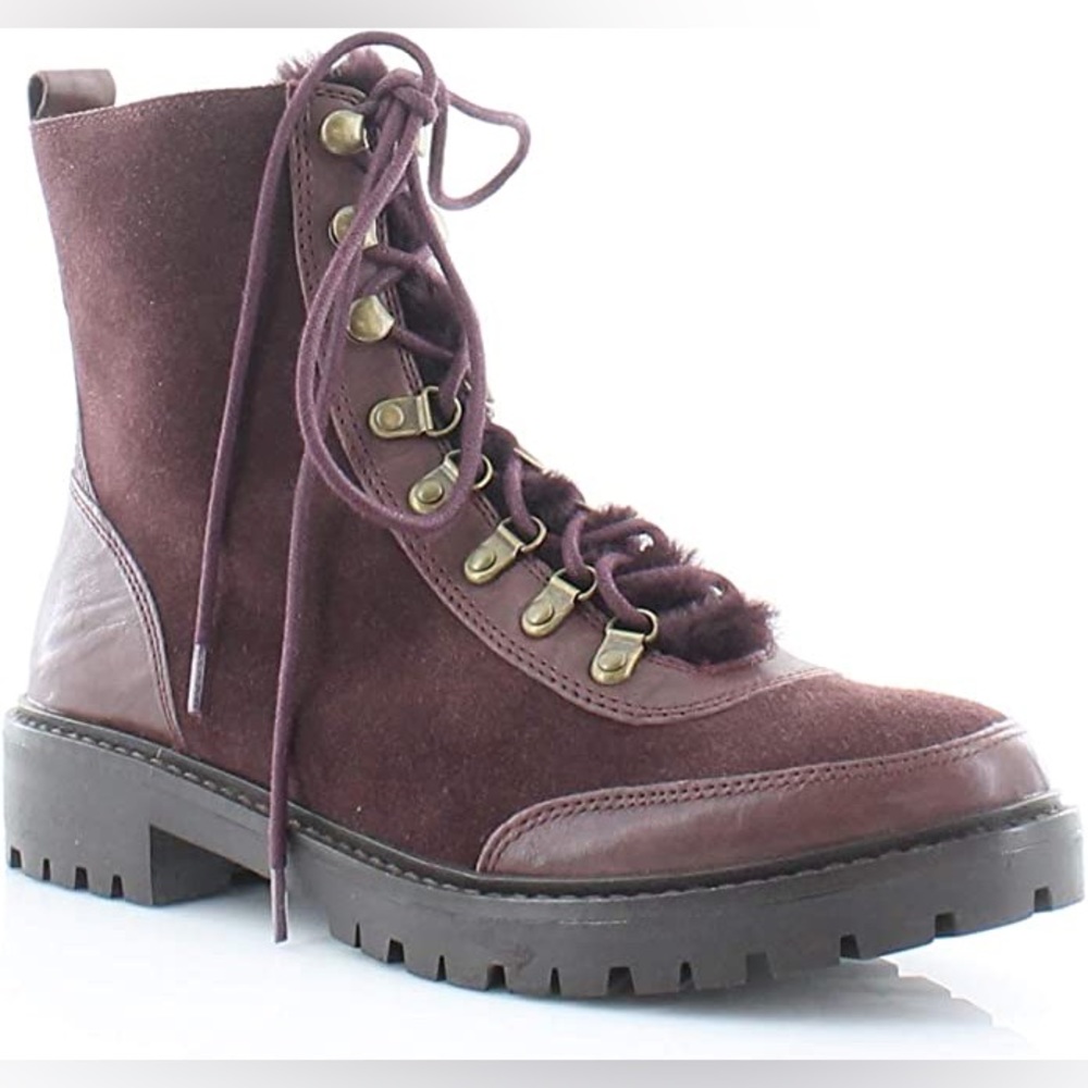 Lucky Brand Iliana Raisin Lace Up Boot Size 6.5